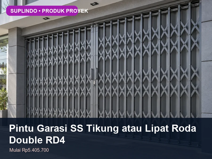 Pintu Garasi SS Tikung atau Lipat Roda Double RD4