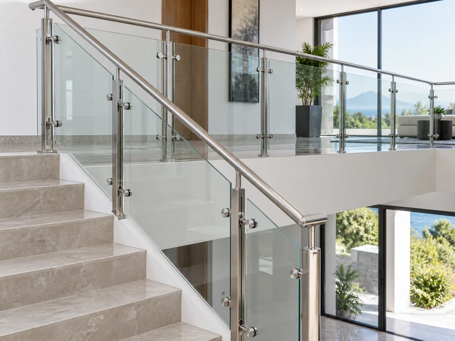 Railing Stainless dan Kaca Tempered