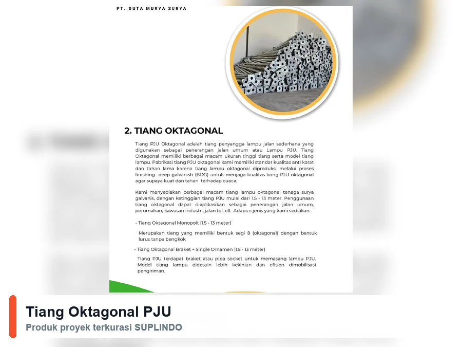 Tiang Oktagonal PJU