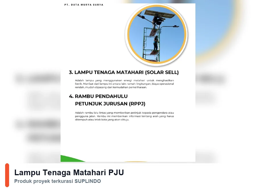 Lampu Tenaga Matahari PJU