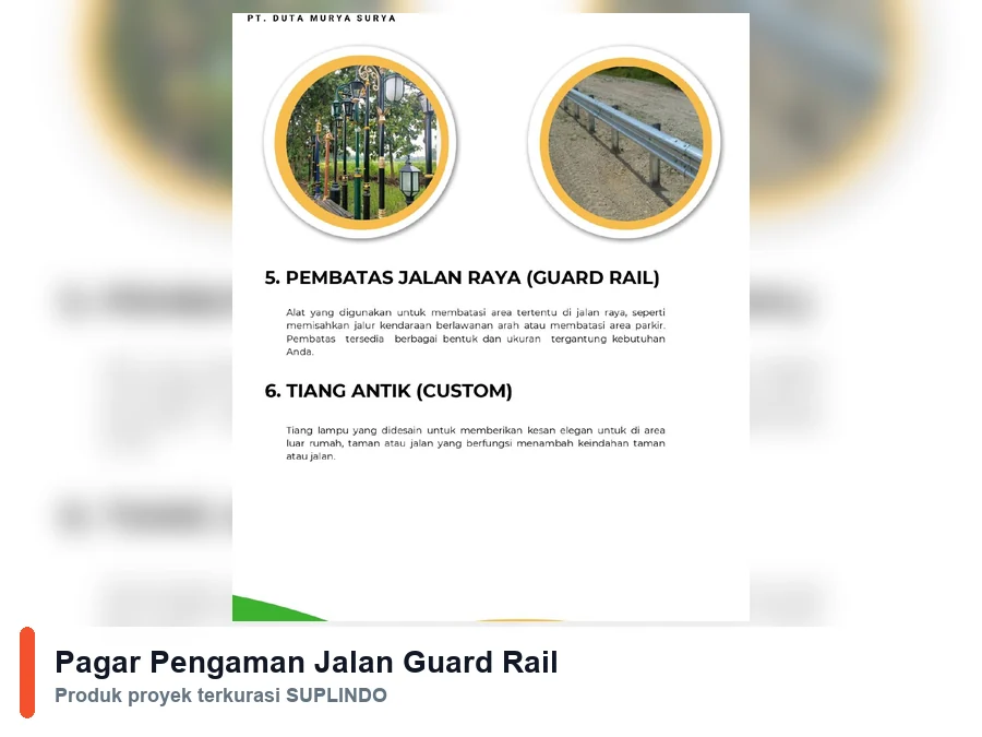 Pagar Pengaman Jalan Guard Rail