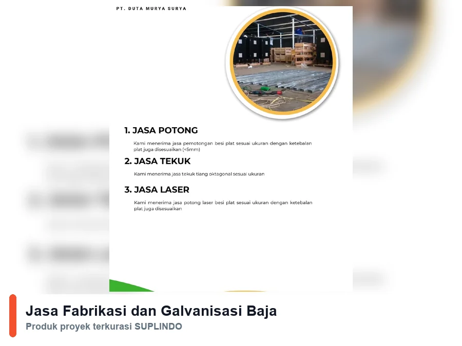 Jasa Fabrikasi dan Galvanisasi Baja