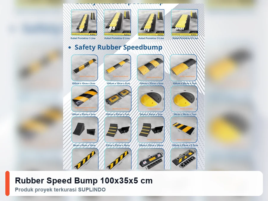 Rubber Speed Bump 100x35x5 cm